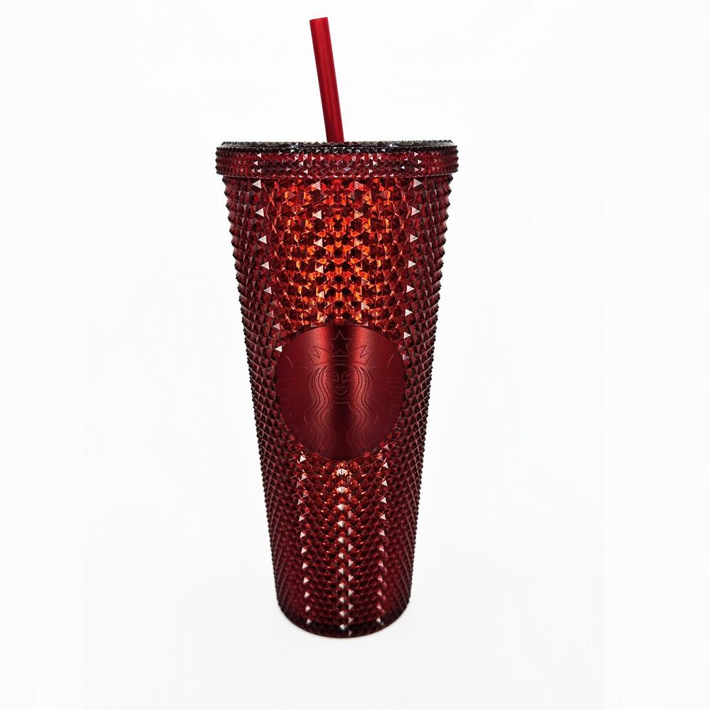 NWT Starbucks Limited Edition Stanford Cardinal Red Venti Studded Tumbler Cup - Picture 2 of 6